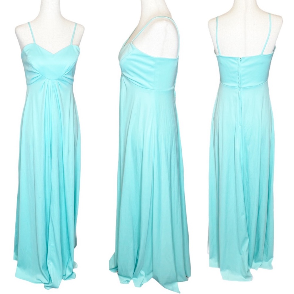 Vintage 60s Retro Aqua Maxi Sundress ILGWU Union Made